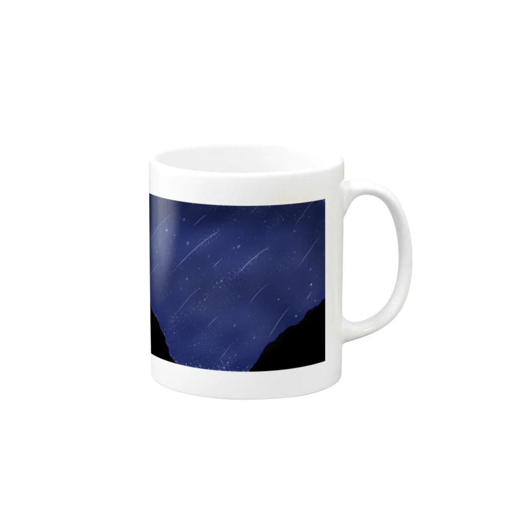 旅する小説のあの日の夜空の名前 Mug :right side of the handle