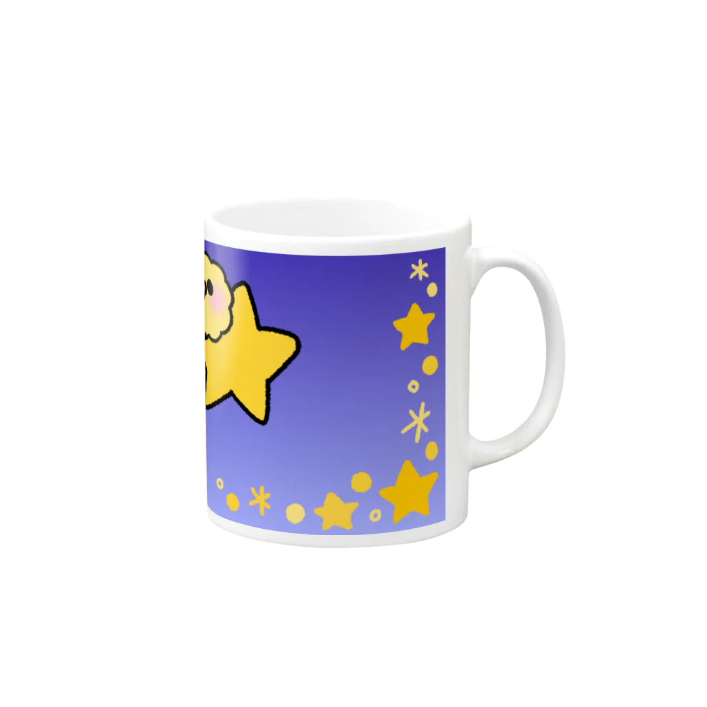 ☆みかん☆のもこぴよぱんだ*おほしさま Mug :right side of the handle