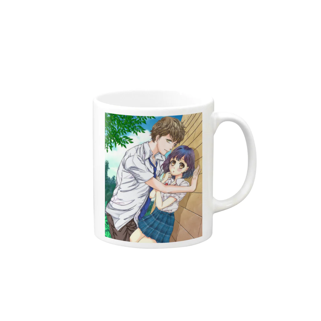 AsamiOubaの壁ドン Mug :right side of the handle