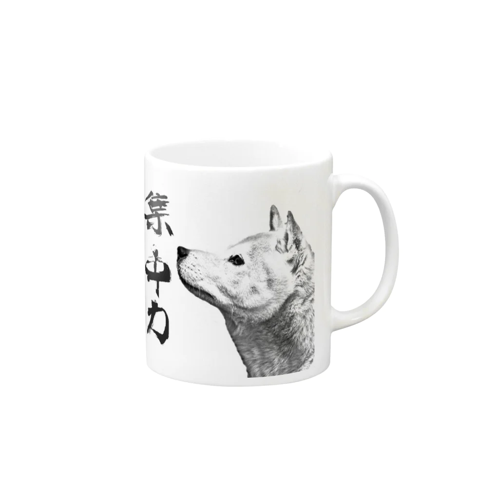 断然犬派の柴犬道「集中力」 Mug :right side of the handle