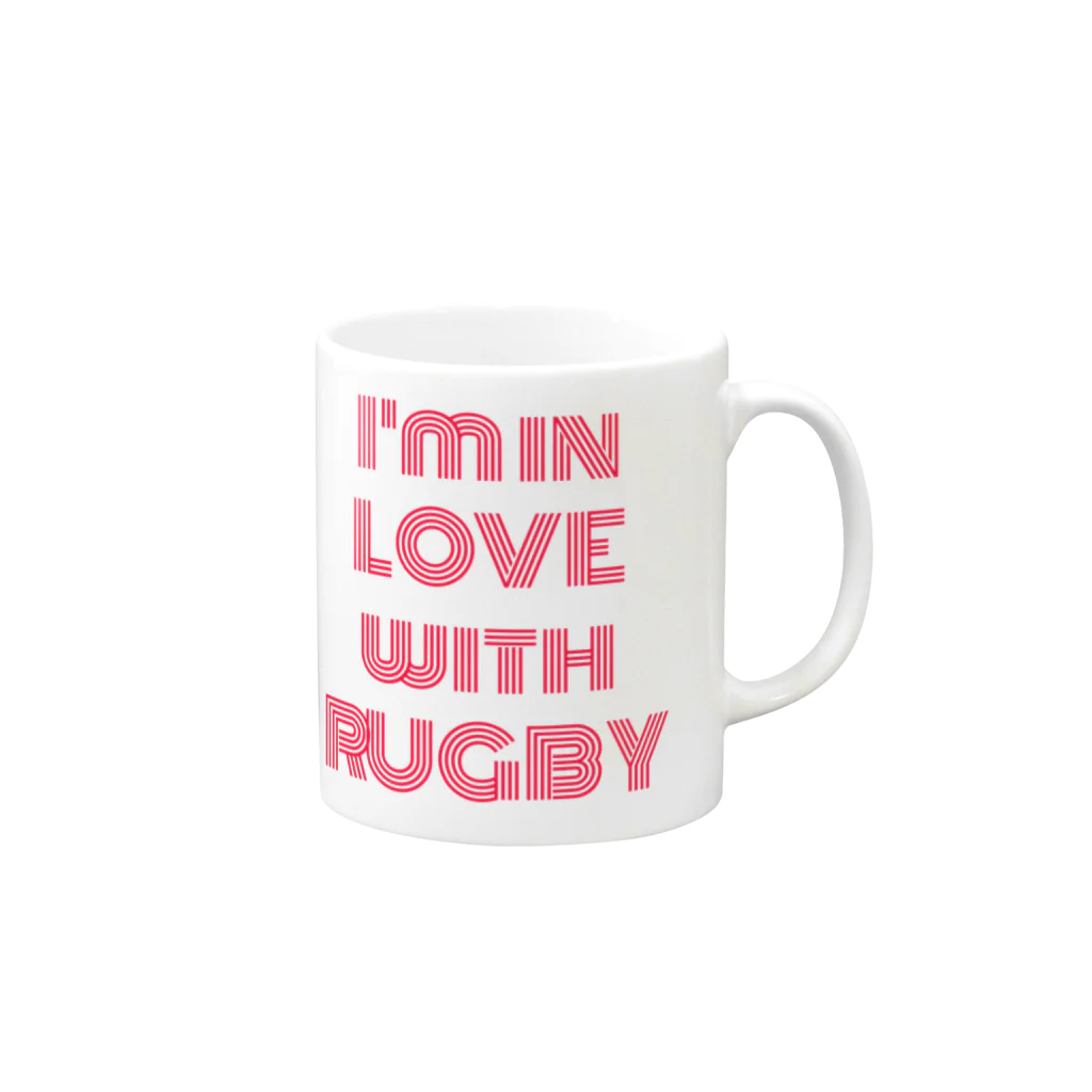 えなちゃんのI'm  so much in love with RUGBY マグカップの取っ手の右面