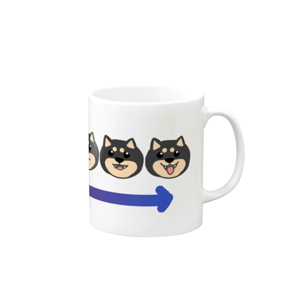 ざらめのどんどんキレてく犬 右から Mug :right side of the handle