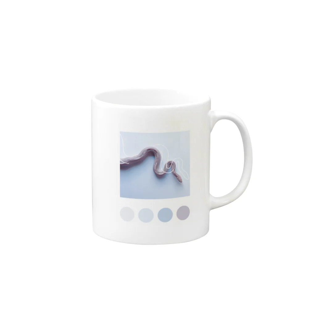 DecoLacertaのpalette snake Mug :right side of the handle