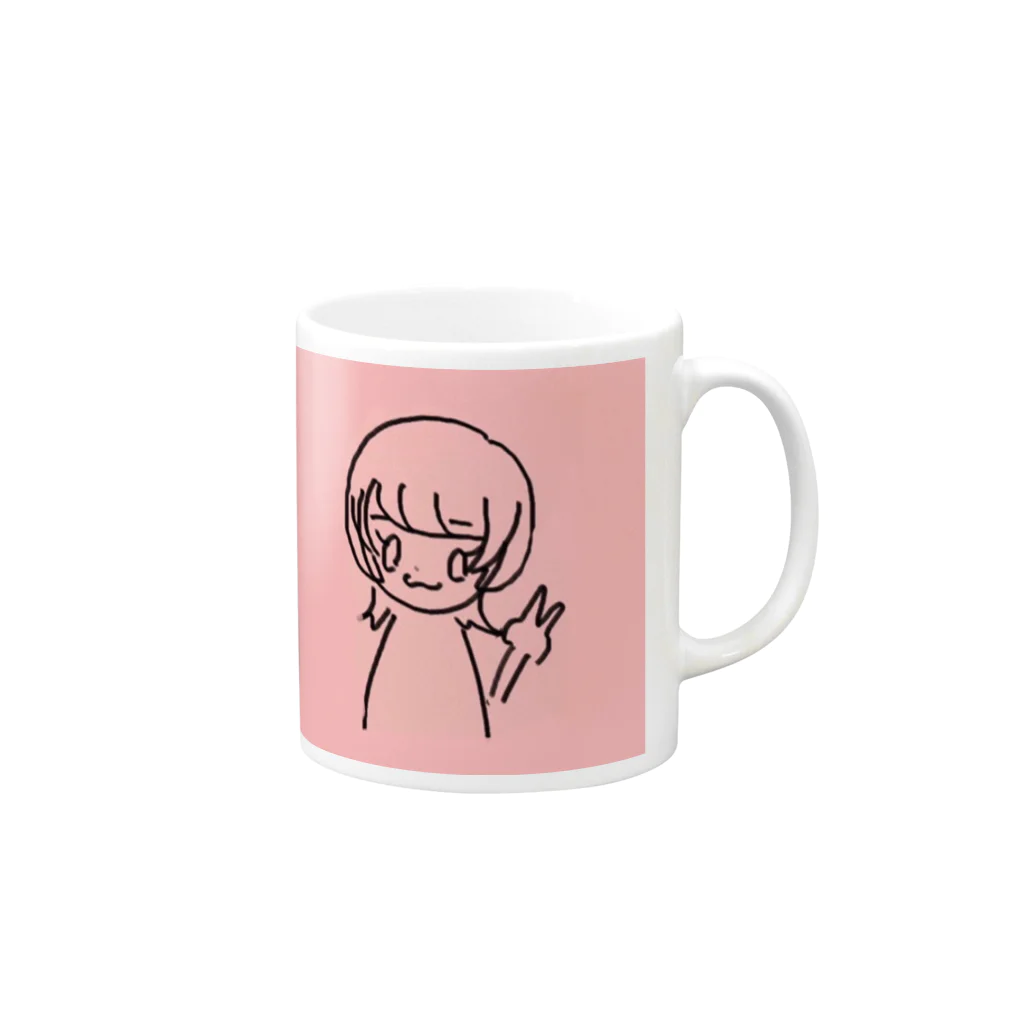 マントの女の子 Mug :right side of the handle