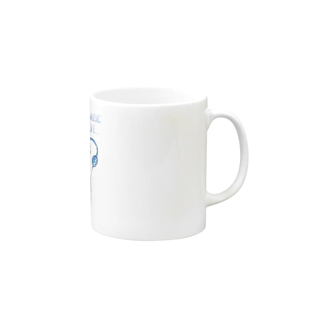 ~Good Luck Charm~　海月叶音のNO MUSIC NO LIFE (宇宙柄) Mug :right side of the handle