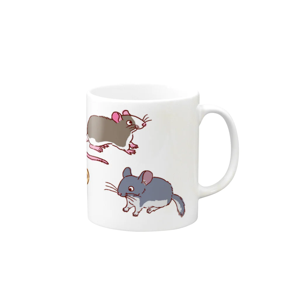 ねぐらのねずみマグカップ Mug :right side of the handle