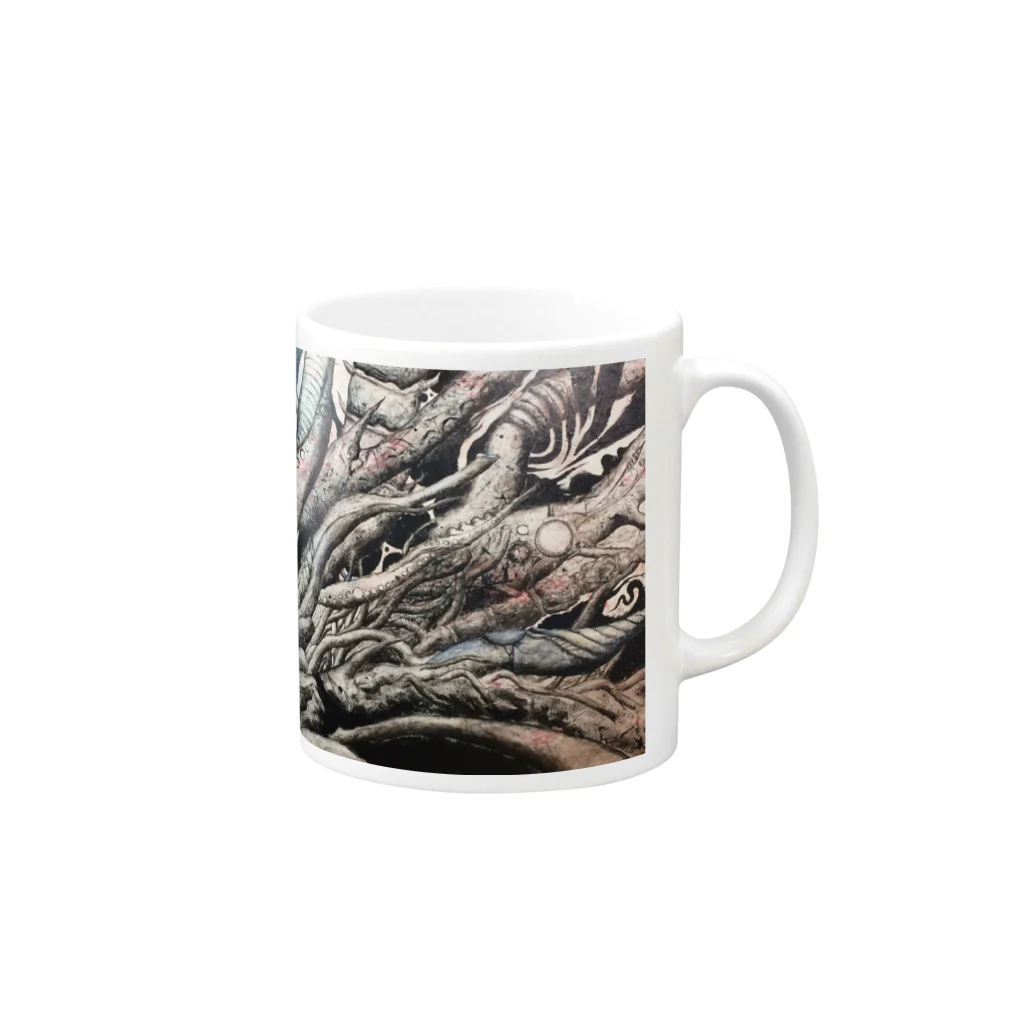 yosixworksのメガデス Mug :right side of the handle