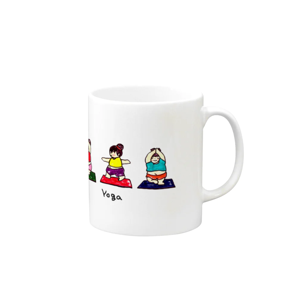 misahouseのゆるヨガ Mug :right side of the handle