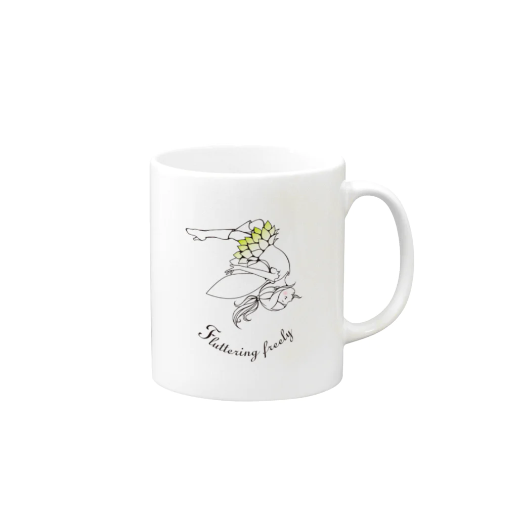 イラストレーター トツカケイスケのFlying Freely Mug :right side of the handle