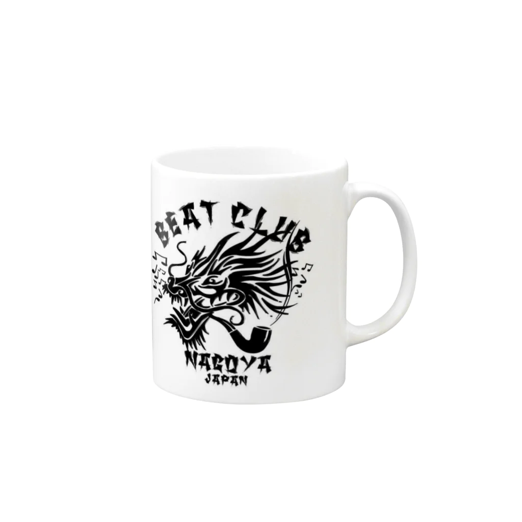 BEAT CLUB のNAGOYA BEAT CLUB(黒ロゴ) Mug :right side of the handle