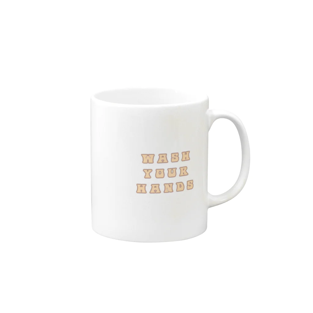 メロウメロウのWASH YOUR HANDS🙌🏻 Mug :right side of the handle