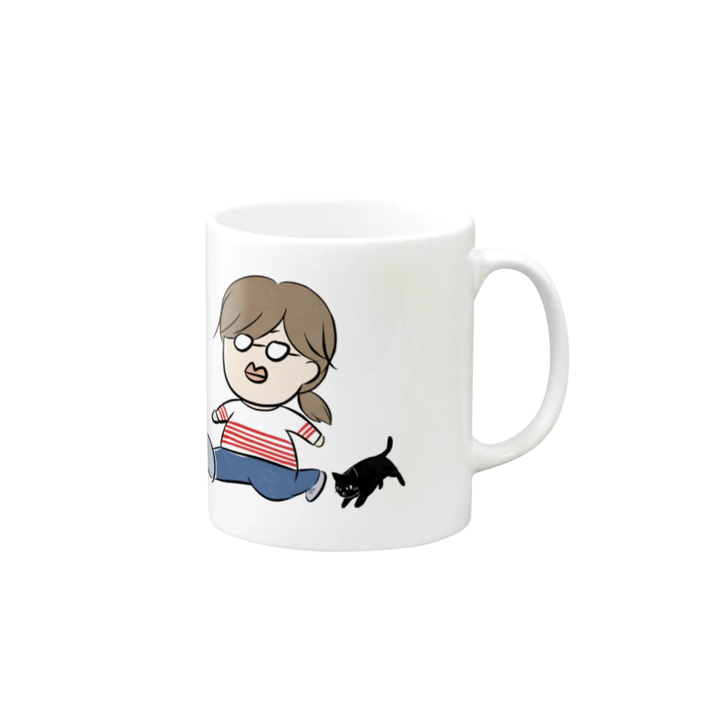 minguri_coffeeのははとねこ Mug :right side of the handle