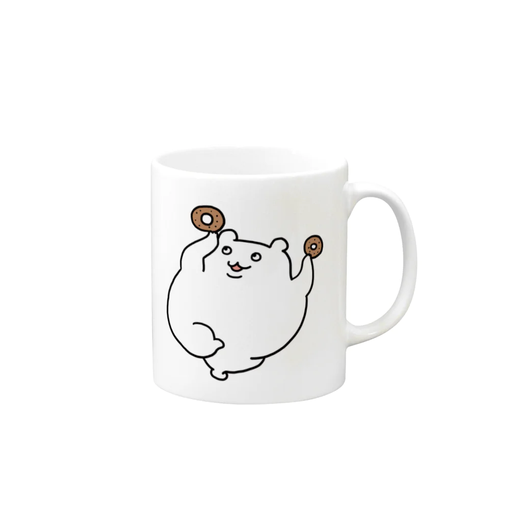 クマツアンショップのあ、ドーナッツだ！ Mug :right side of the handle