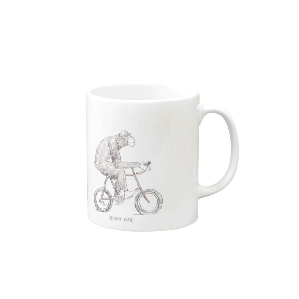 DESIGN　GATEのChimpanzee Mug :right side of the handle