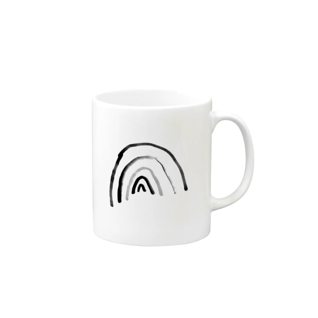 つむぎのお店のつむぎのにじ Mug :right side of the handle