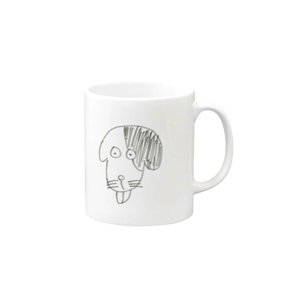 かわいい犬のTシャツ屋さんのCute Idiot Dog Mug :right side of the handle