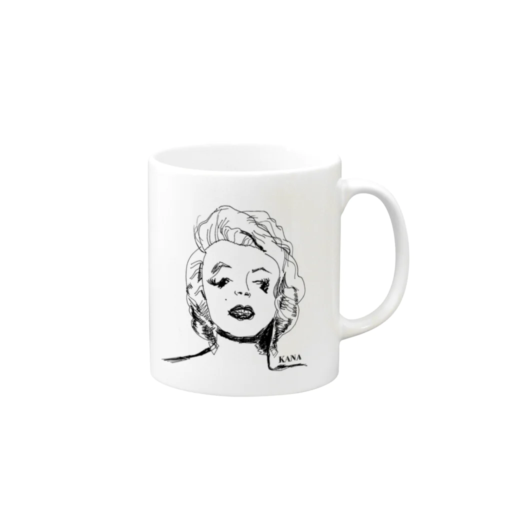 Kana Natsuのマリリンモンロー Mug :right side of the handle