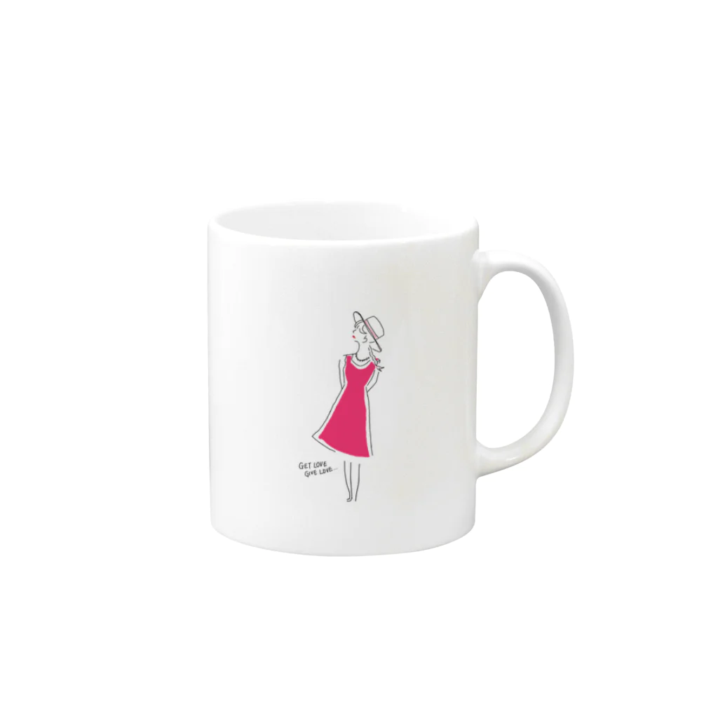 ミナミの麦わらワンピースの女の子 Mug :right side of the handle