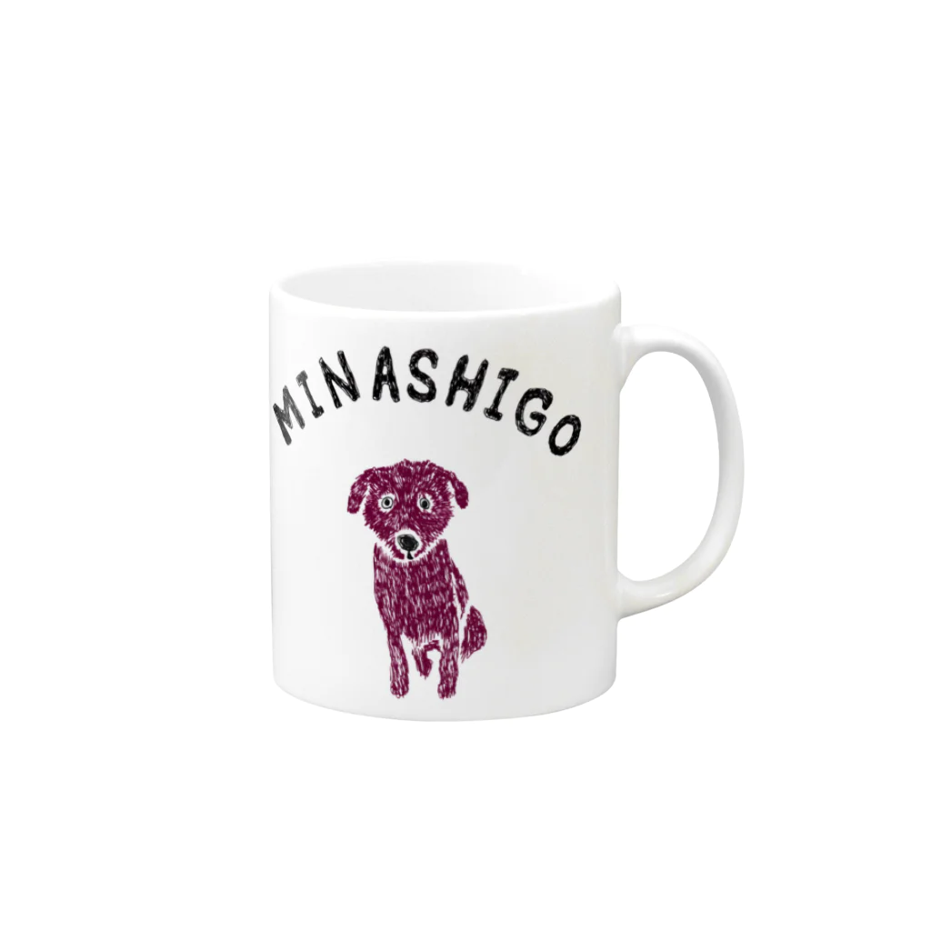 NIKORASU GOのユーモアわんこデザイン「みなしご」（Tシャツ・パーカー・グッズ・ETC） Mug :right side of the handle