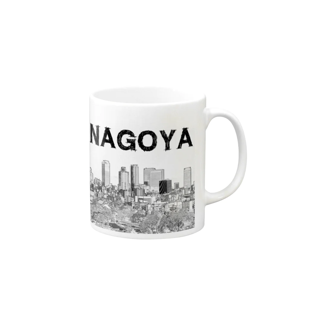 超高層ビル・都市開発研究所shopのThe City 名駅摩天楼 Mug :right side of the handle