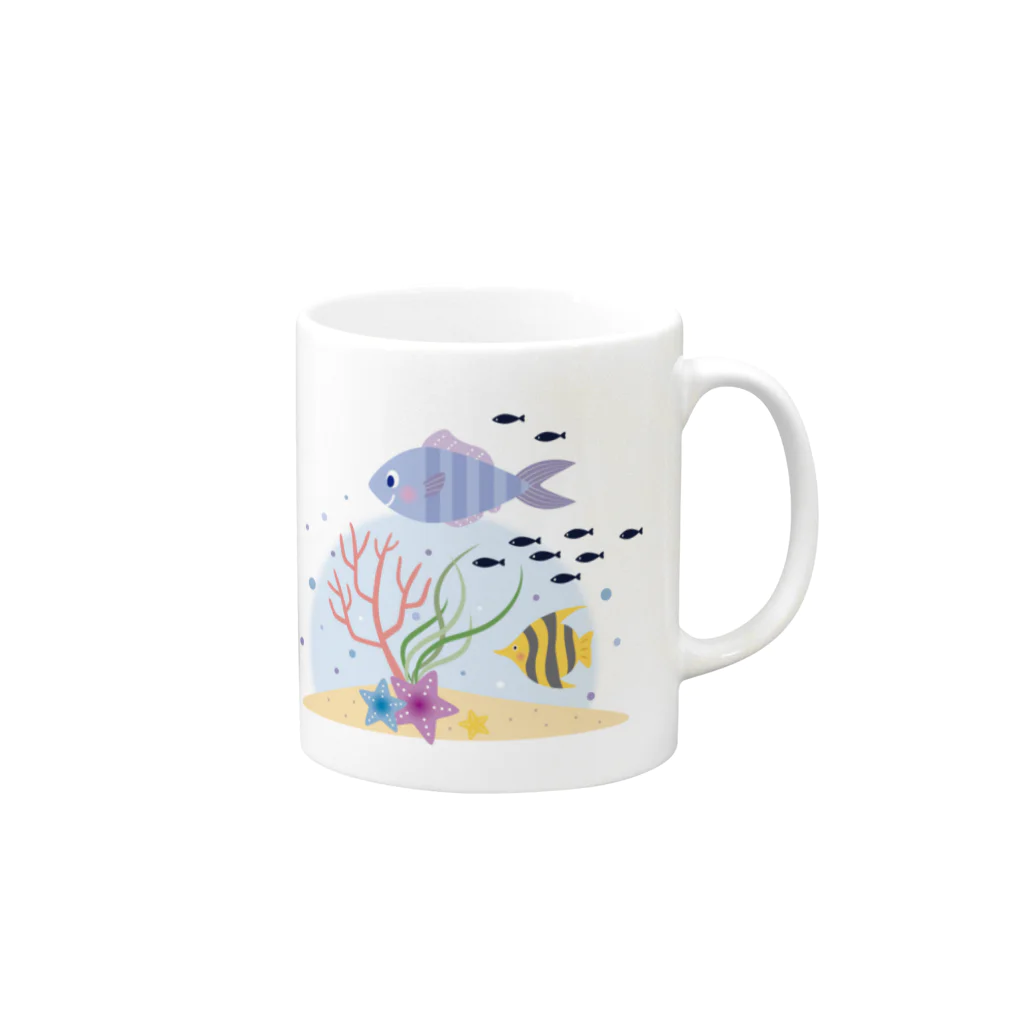 Chieko Sadoharaの海の生き物 Mug :right side of the handle