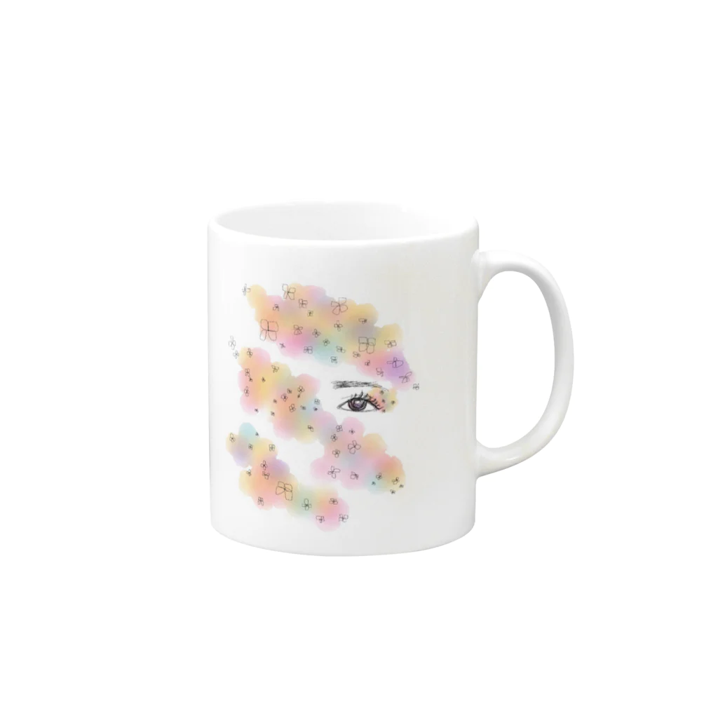 ゆっぺのしょっぷのかくれんぼ　あじさい Mug :right side of the handle