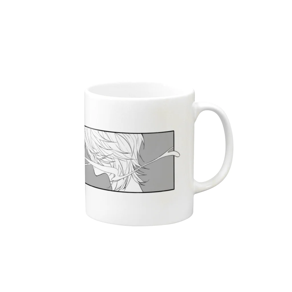 傘廼 さき𓅪𓅪のタバコの煙マグカップ Mug :right side of the handle