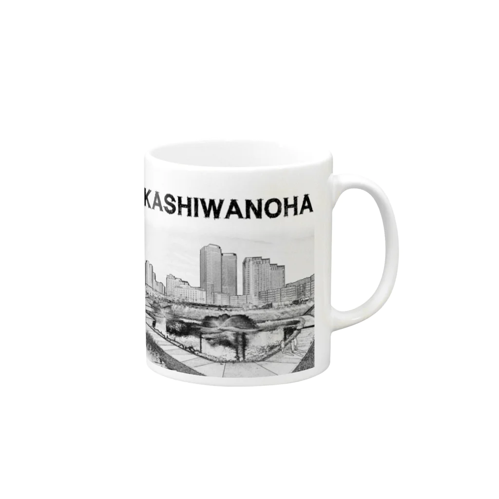 超高層ビル・都市開発研究所shopの The City 柏の葉摩天楼 Mug :right side of the handle