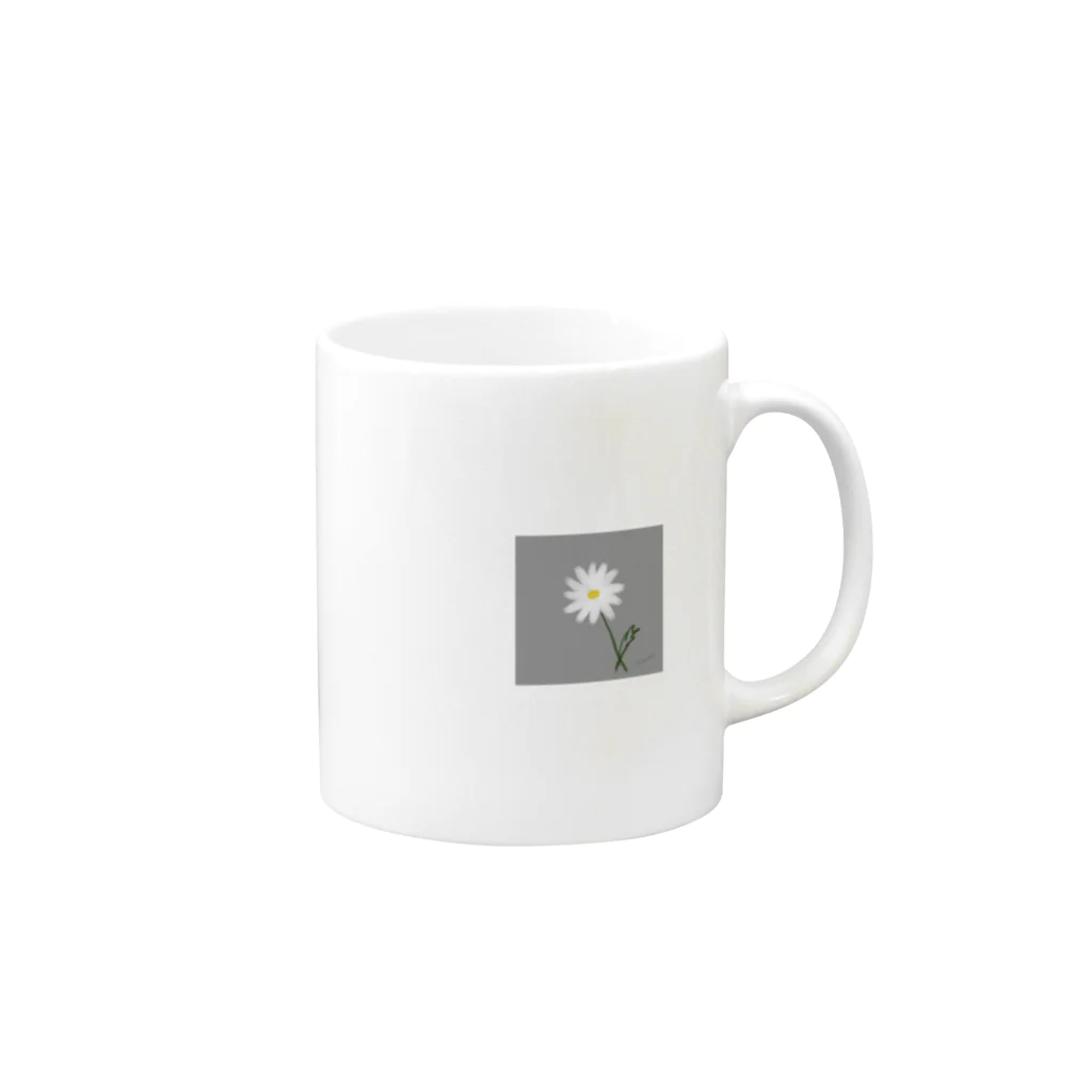 rilybiiの＊マーガレット＊gray Mug :right side of the handle