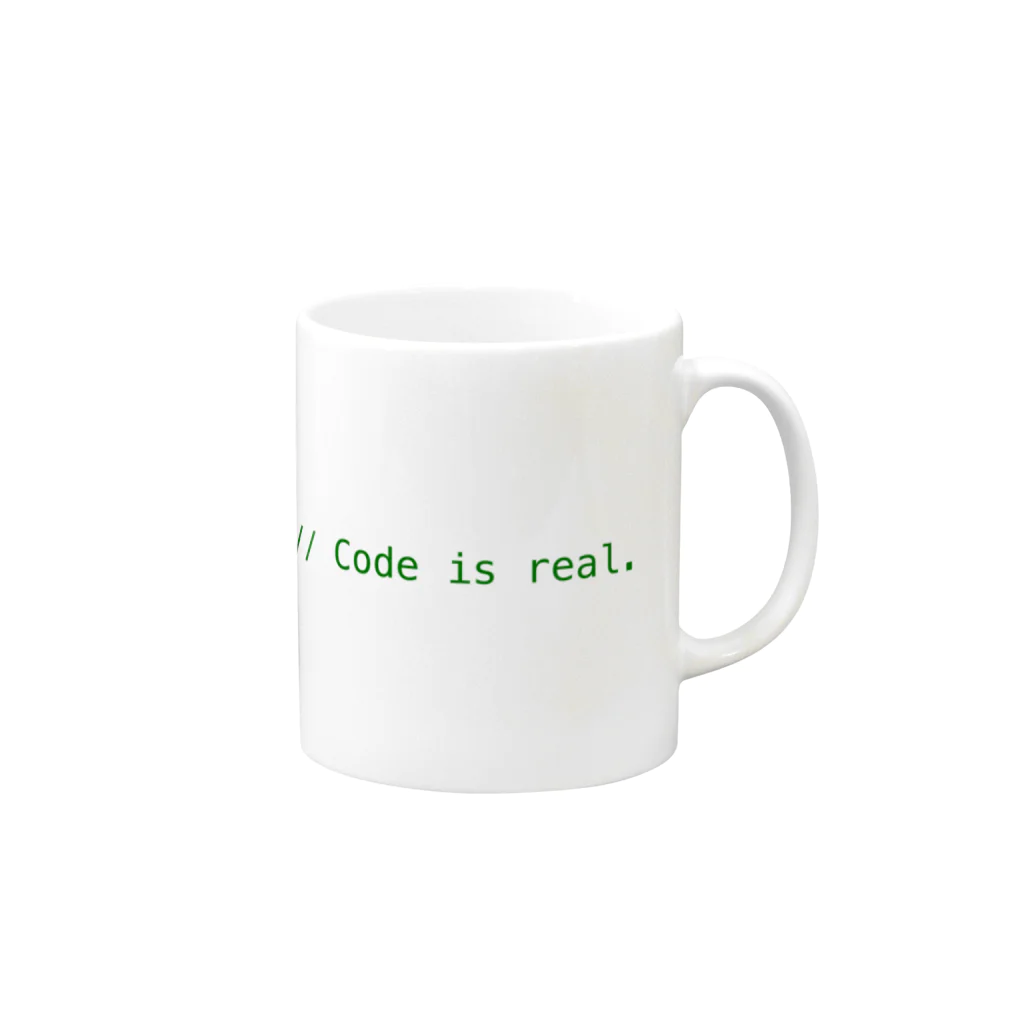 Toshiki Chibaの// Code is real. Mug :right side of the handle