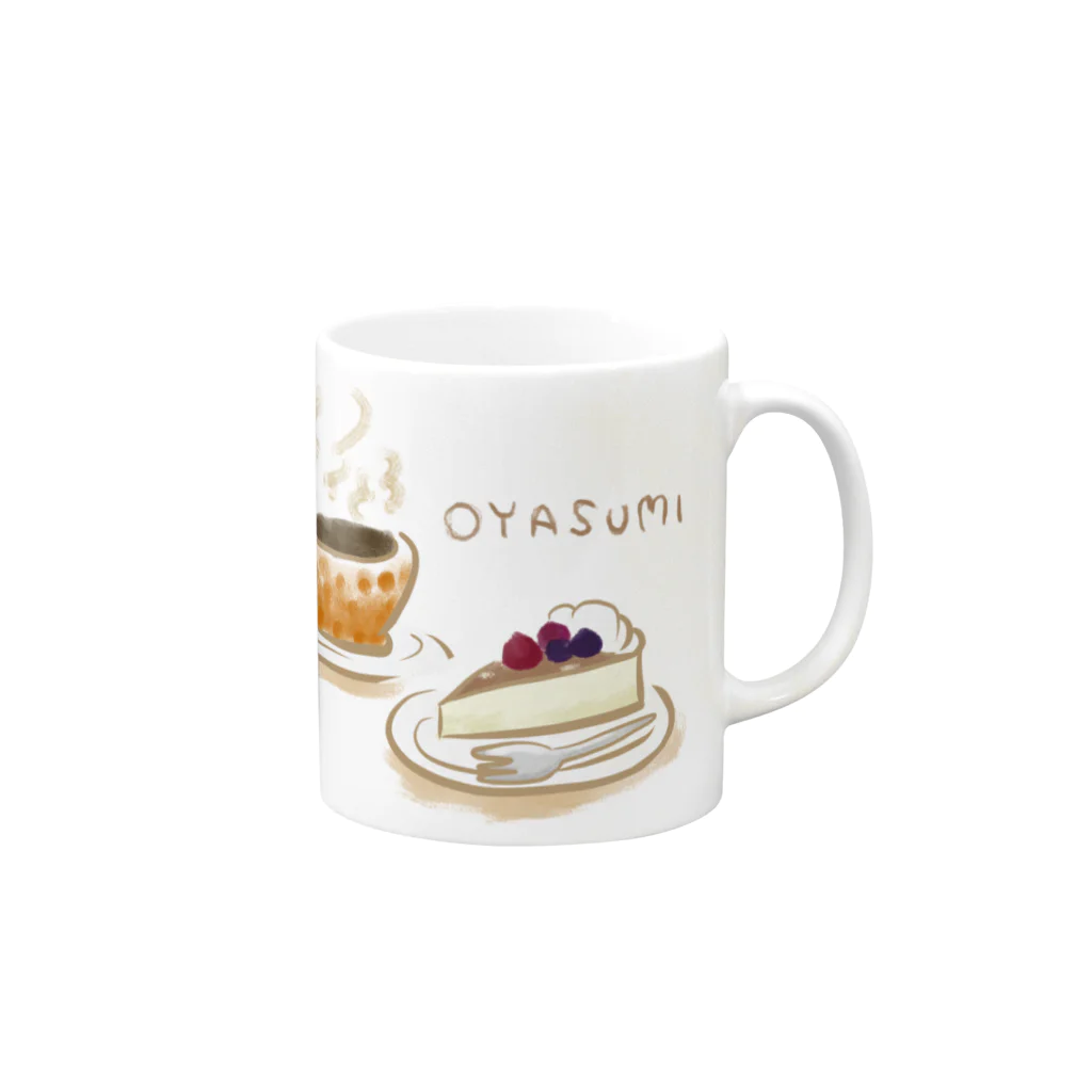 LUNLUN-SHOPのOYASUMI Mug :right side of the handle