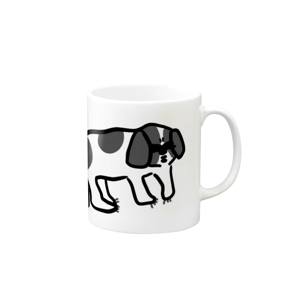 halpacaのうちの犬 Mug :right side of the handle