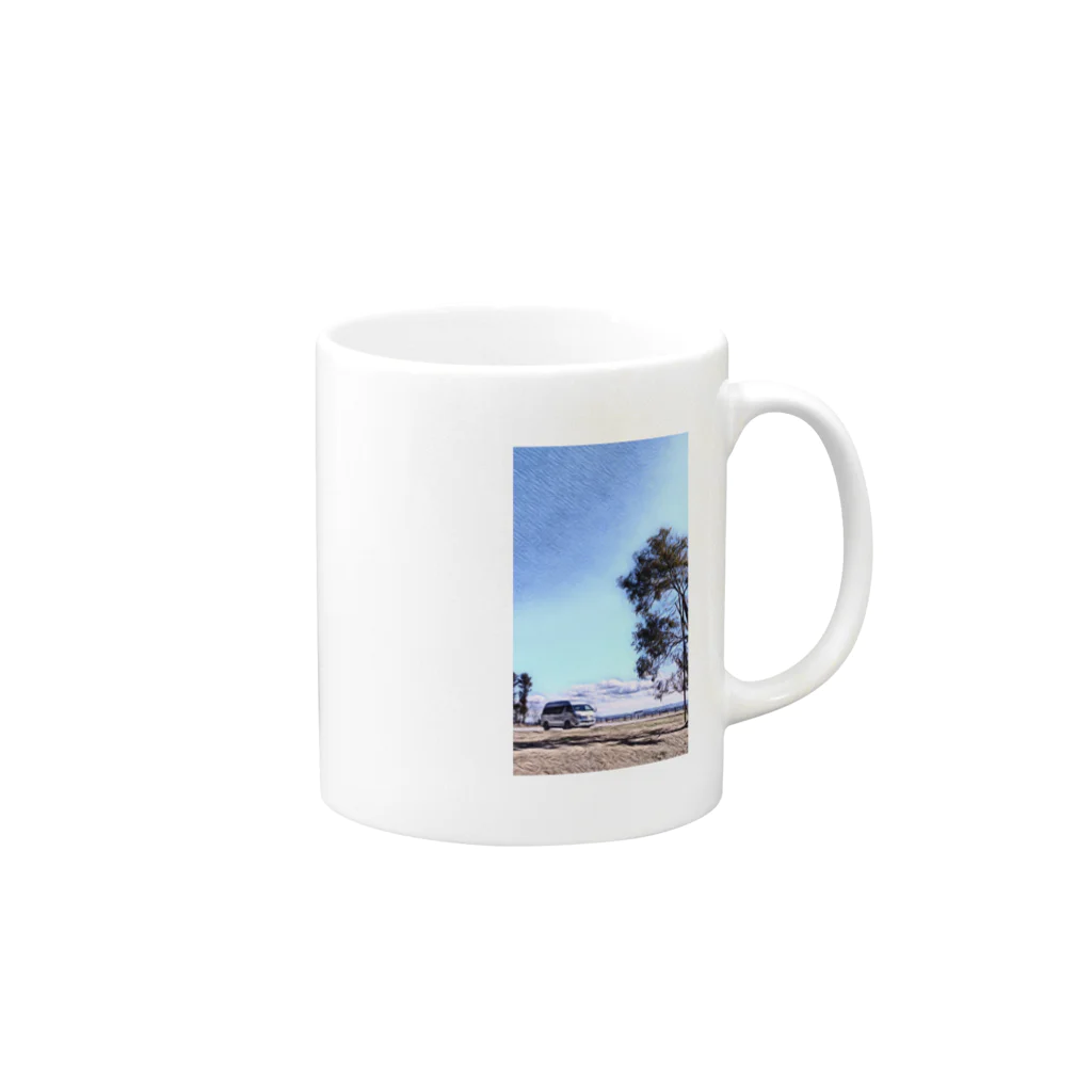 honeybeeの空01 Mug :right side of the handle