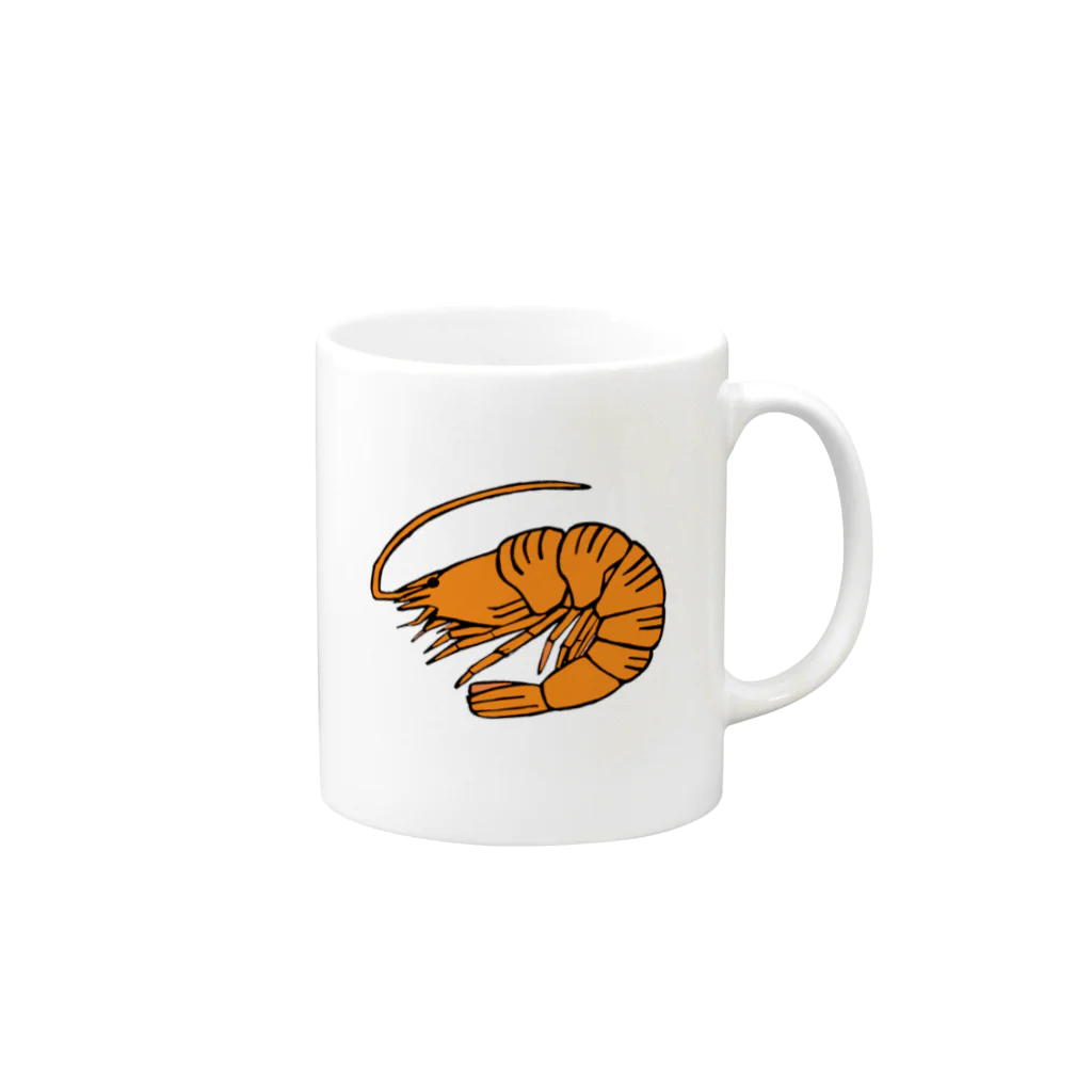 OGNdesignの海老　エビ　shrimp　NO.36 Mug :right side of the handle