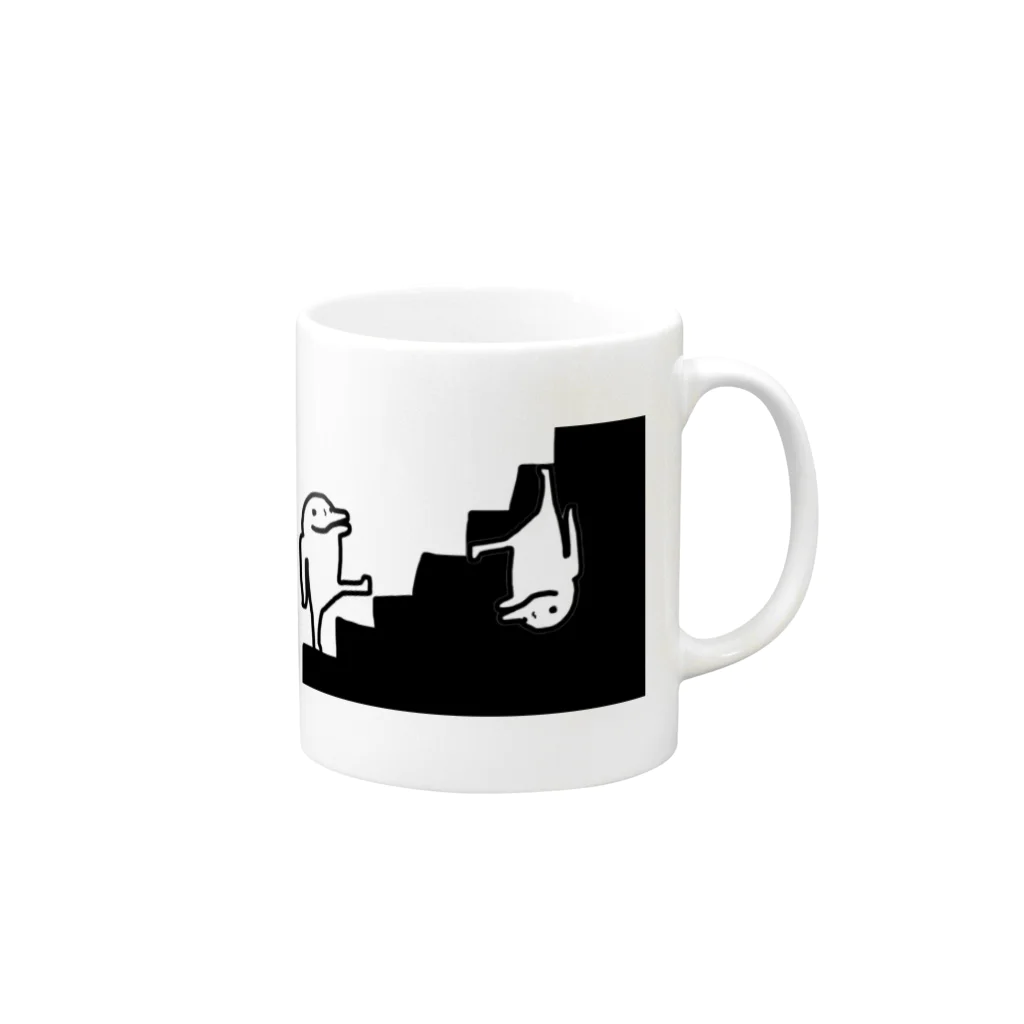 イルカニソゲソの【イルカニソゲソ】逆さまあべこべ Mug :right side of the handle