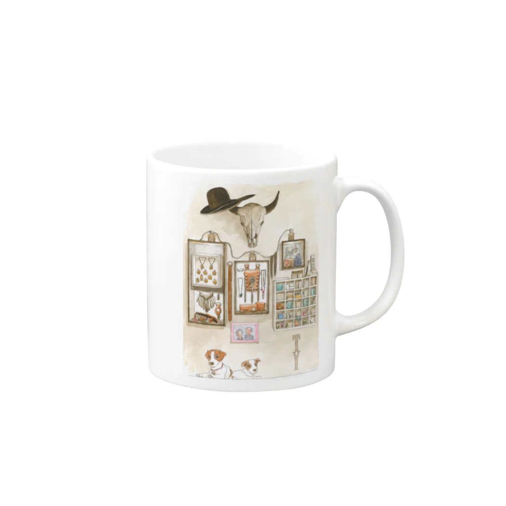 Barbara Murata/バーバラ村田のSTUDIO T&Y水彩 Mug :right side of the handle