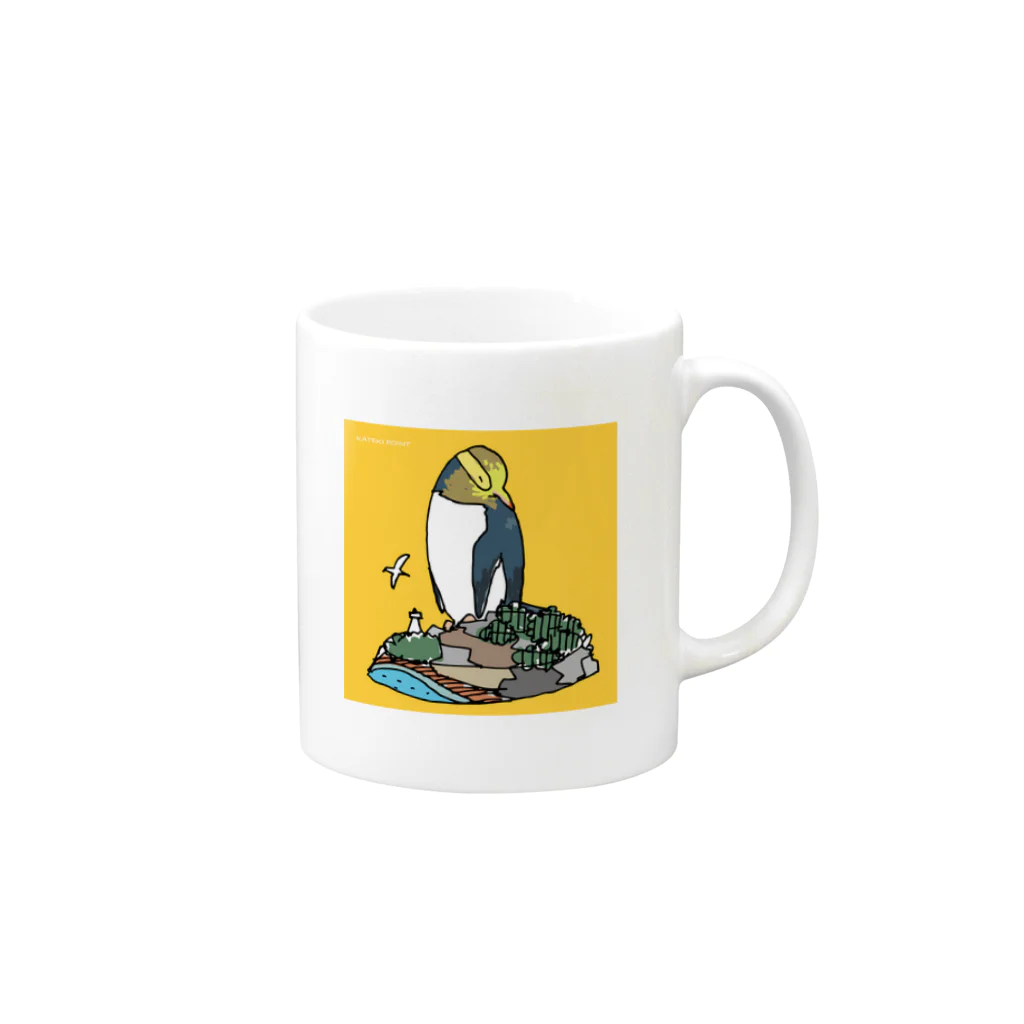 ペンギンパカリのキガシラペンギン Mug :right side of the handle