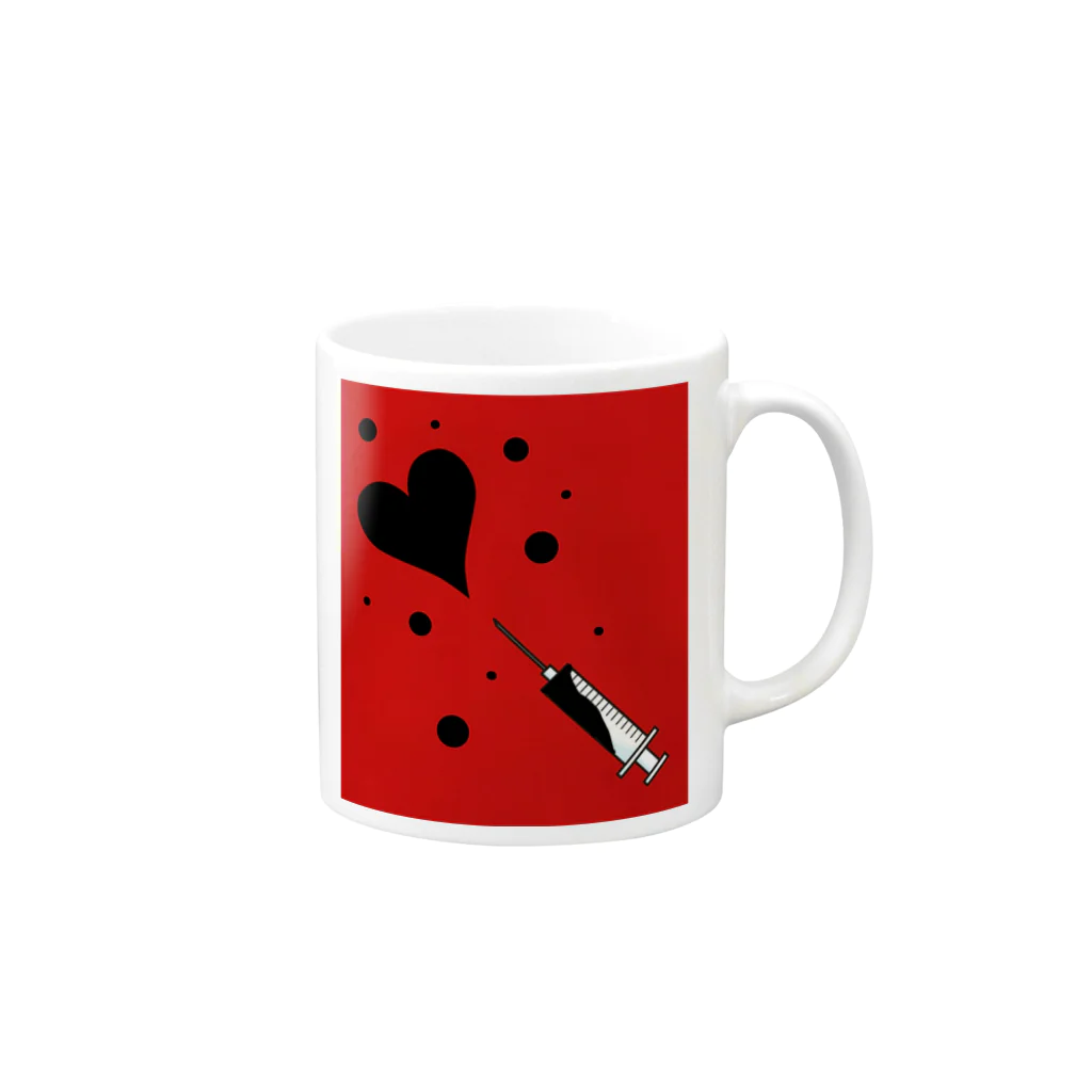 meMEmeの注射器から愛 Mug :right side of the handle