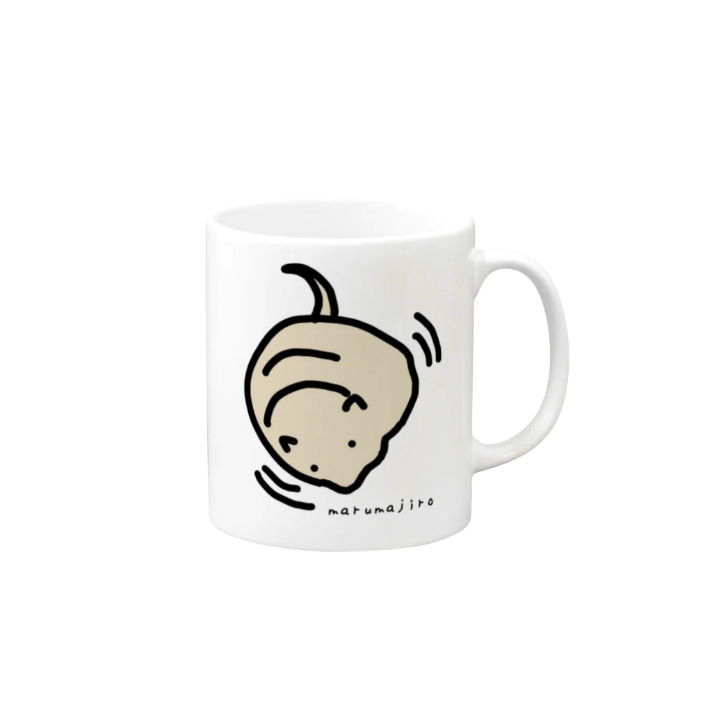 ダイナマイト87ねこ大商会のまるまじろ Mug :right side of the handle