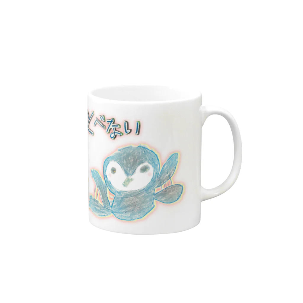 かなたのまとめの現役小学生が描いたペンギンちゃん Mug :right side of the handle