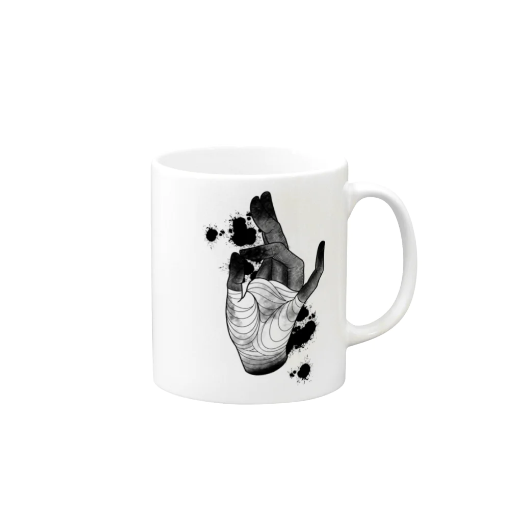 Ray's Artist CollectionのBENI zombie hand Mug :right side of the handle