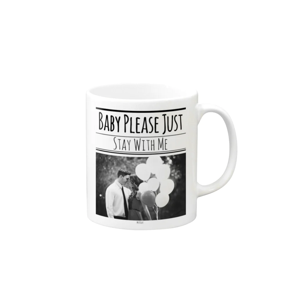 Mr.Rightのレトロなモノトーンコーデ ｢Stay With Me｣ Mug :right side of the handle