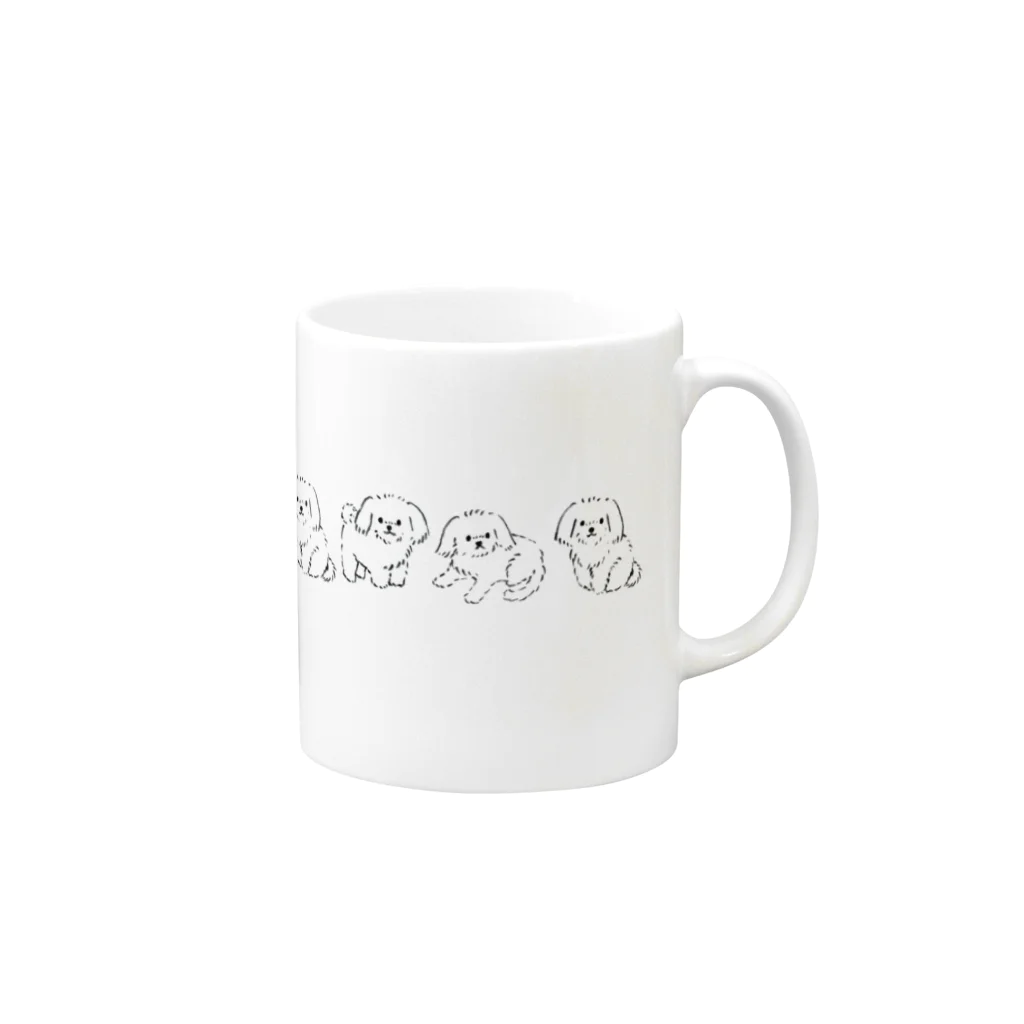 suzumaruのいろんなポーズのマルチーズ Mug :right side of the handle