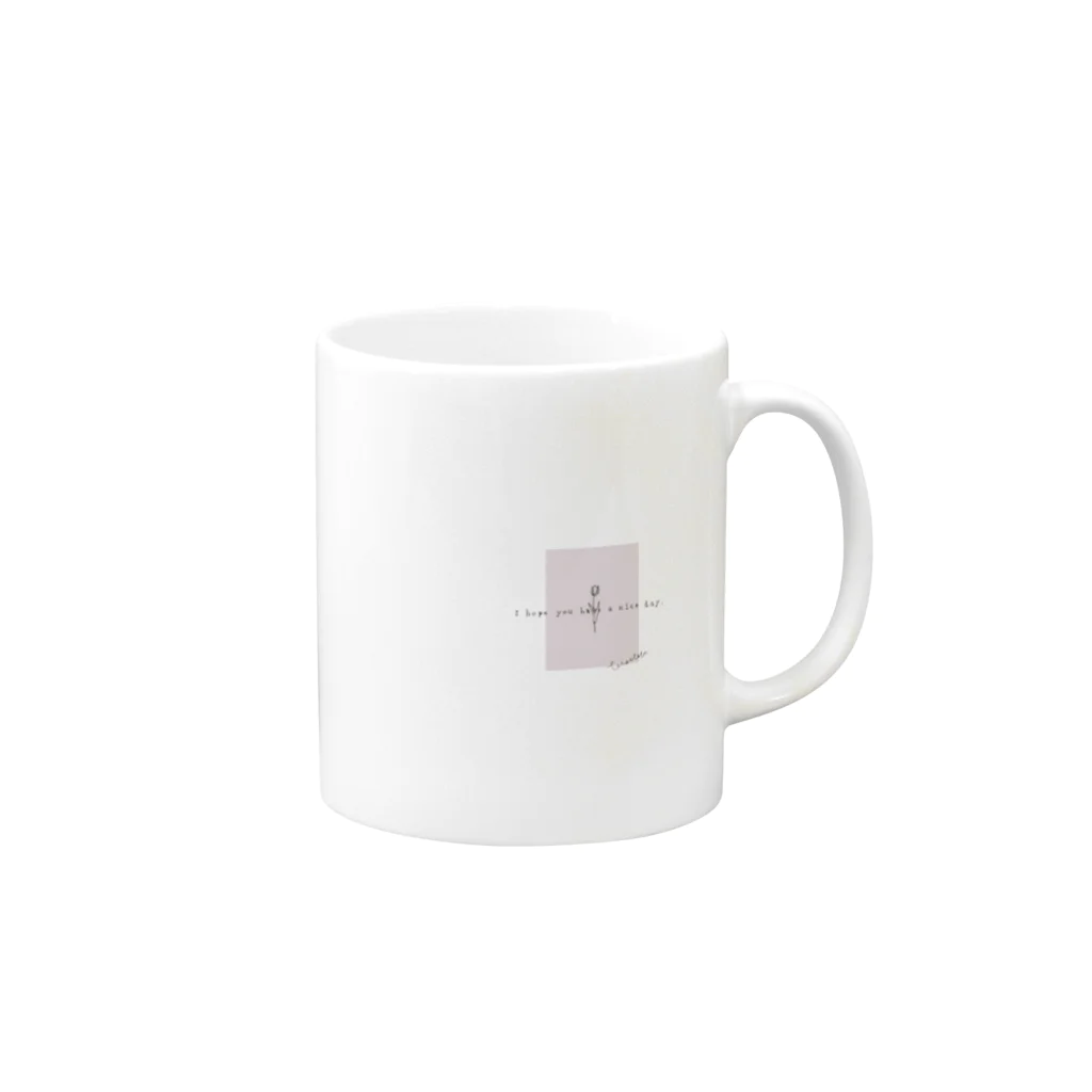 rilybiiの線画＊チューリップ＊pink Mug :right side of the handle