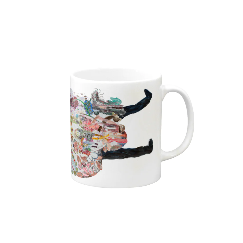 ふっかふっかひゅーんのひと Mug :right side of the handle