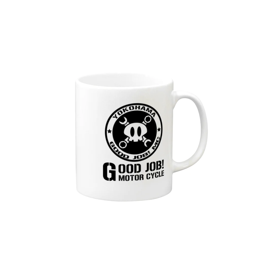 GOODJOB! MOTORCYCLEのグッジョブ！ロゴＡ Mug :right side of the handle