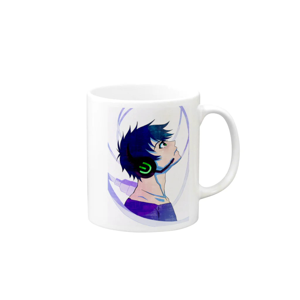 Lag−SKetch（らぐすけ）のリアルワイヤードver2.0 Mug :right side of the handle