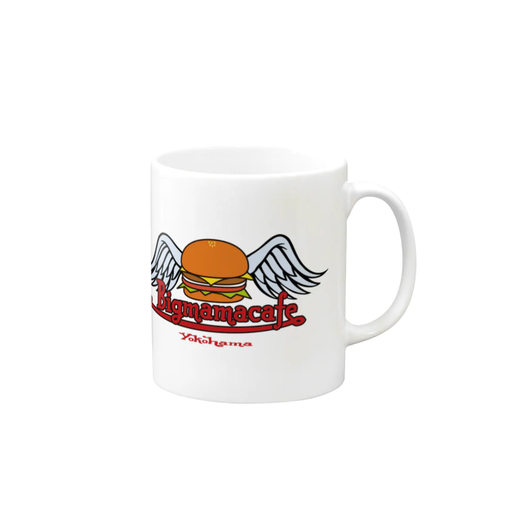 BigmamacafeのBigmamacafe ハンバーガーロゴ Mug :right side of the handle