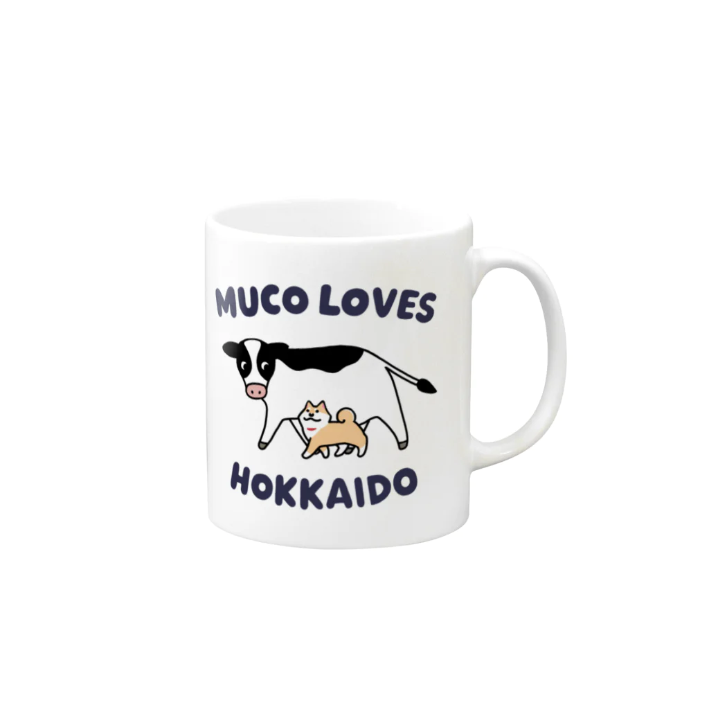 みずしな孝之の店 しなやのムーコ北海道マグカップ Mug :right side of the handle