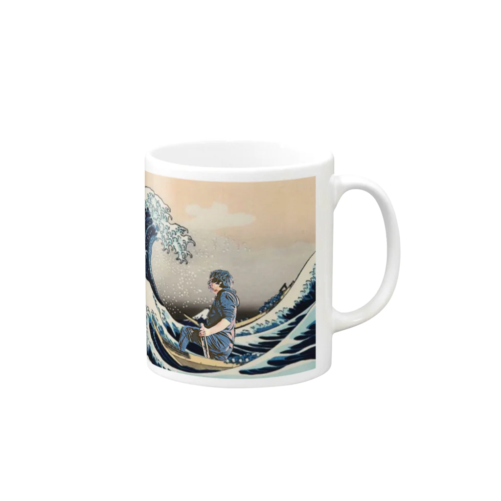 オレラビショップの富岳36景プリ尻 Mug :right side of the handle